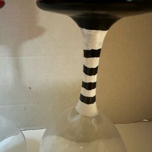 Hand painted candle holders with candles